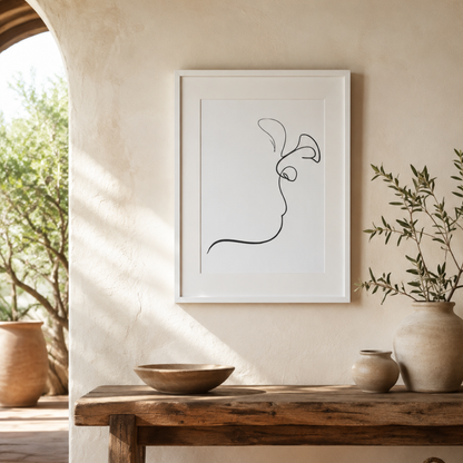 Mind in Motion Abstract Face Line Art Canvas Print