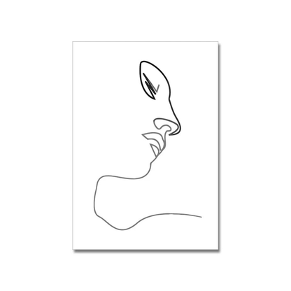 Almost a Kiss Minimalist Line Art Canvas Print