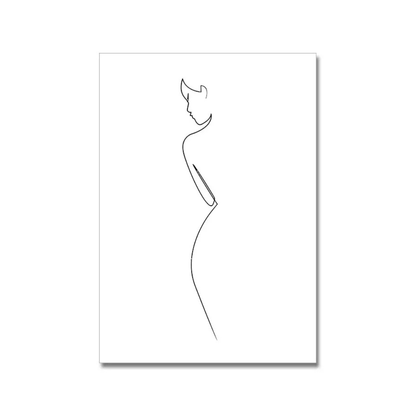 Quiet Form Minimalist Female Line Art Canvas Print