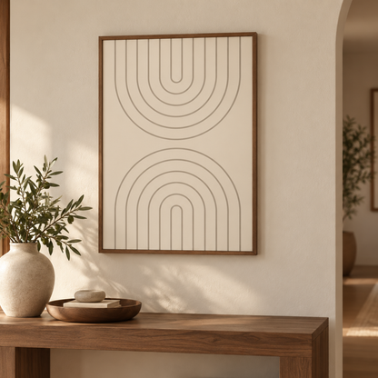 Echo Arches Neutral Abstract Canvas Print