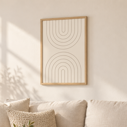 Echo Arches Neutral Abstract Canvas Print