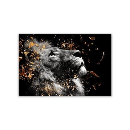 Shattered Gold Lion Canvas Print