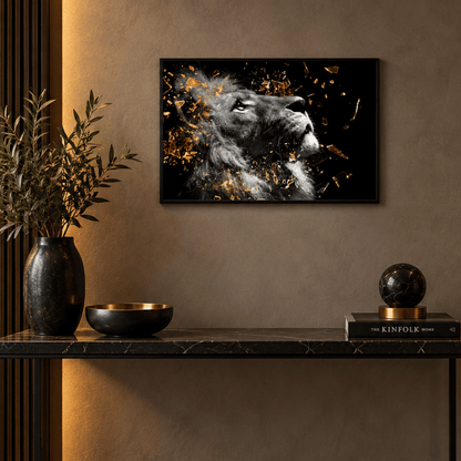 Shattered Gold Lion Canvas Print