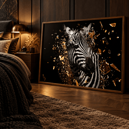Gilded Stripe Zebra Canvas Print