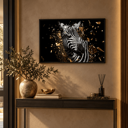 Gilded Stripe Zebra Canvas Print