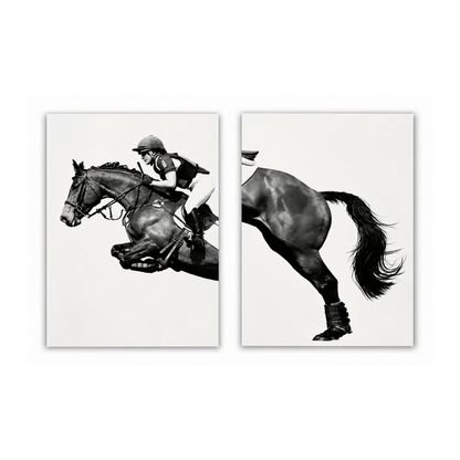Equestrian Flight Diptych Canvas Print