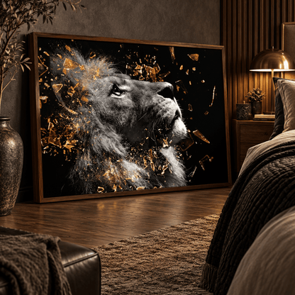 Shattered Gold Lion Canvas Print
