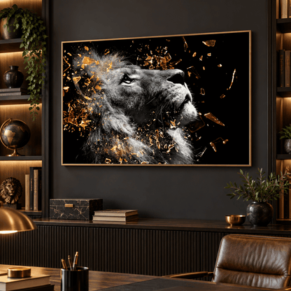 Shattered Gold Lion Canvas Print