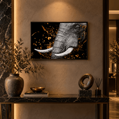 Golden Tusk Elephant Canvas Print