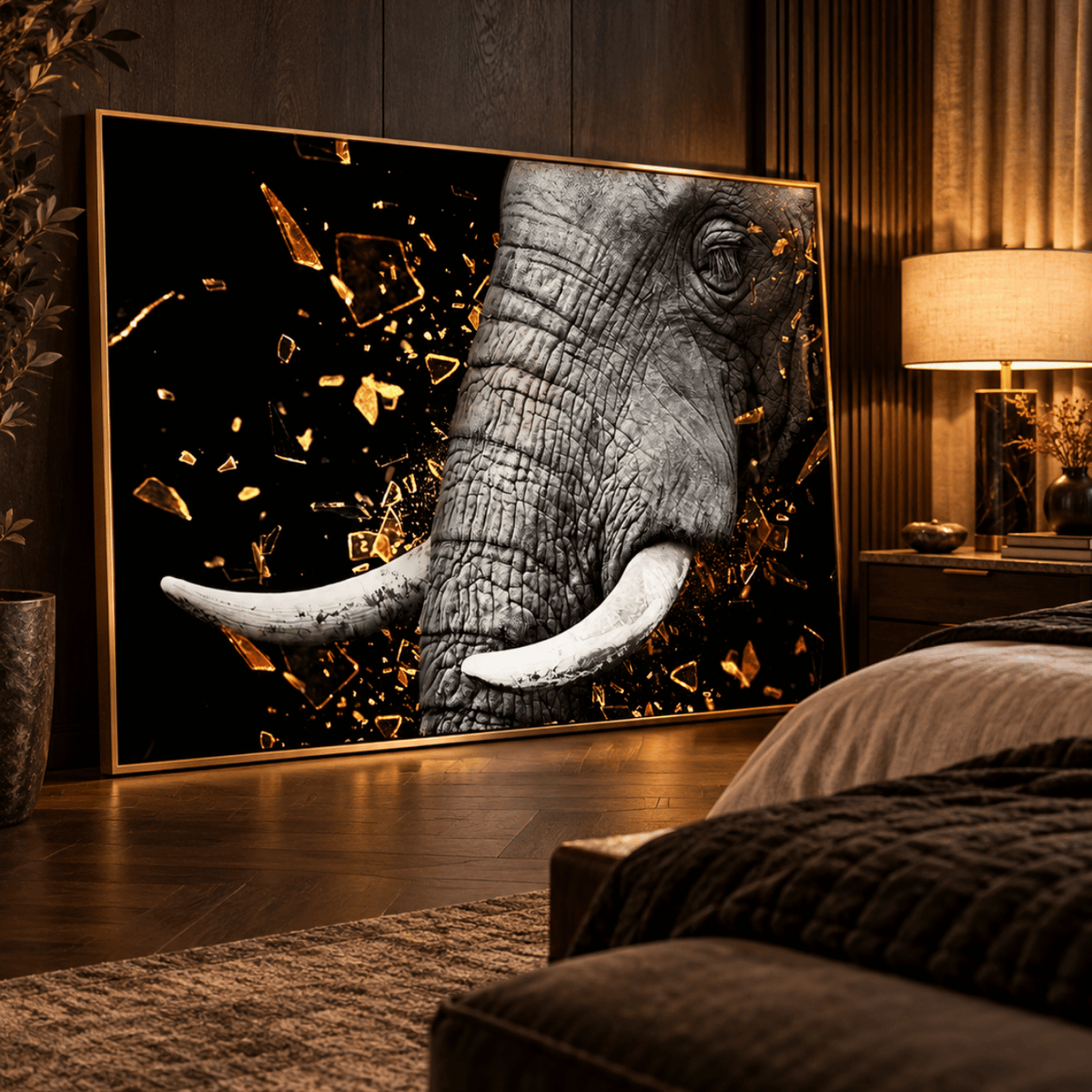 Golden Tusk Elephant Canvas Print