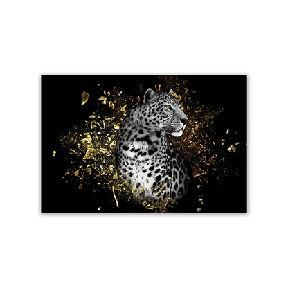 Golden Fragment Leopard Canvas Print