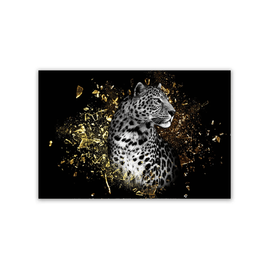 Golden Fragment Leopard Canvas Print