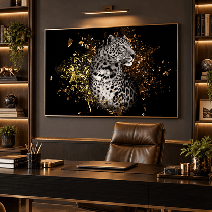 Golden Fragment Leopard Canvas Print