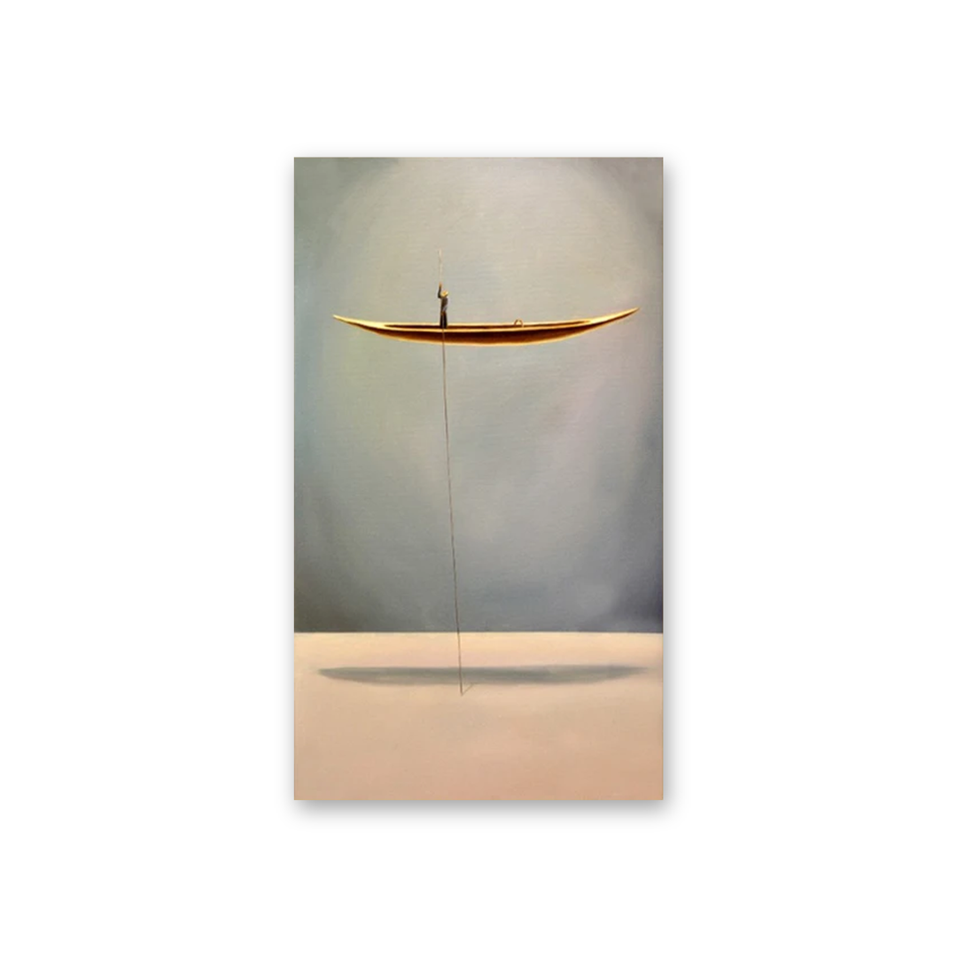 Lonely Thinker & Golden Boat Canvas Print