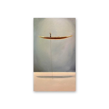 Lonely Thinker & Golden Boat Canvas Print