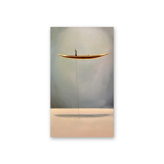 Lonely Thinker & Golden Boat Canvas Print