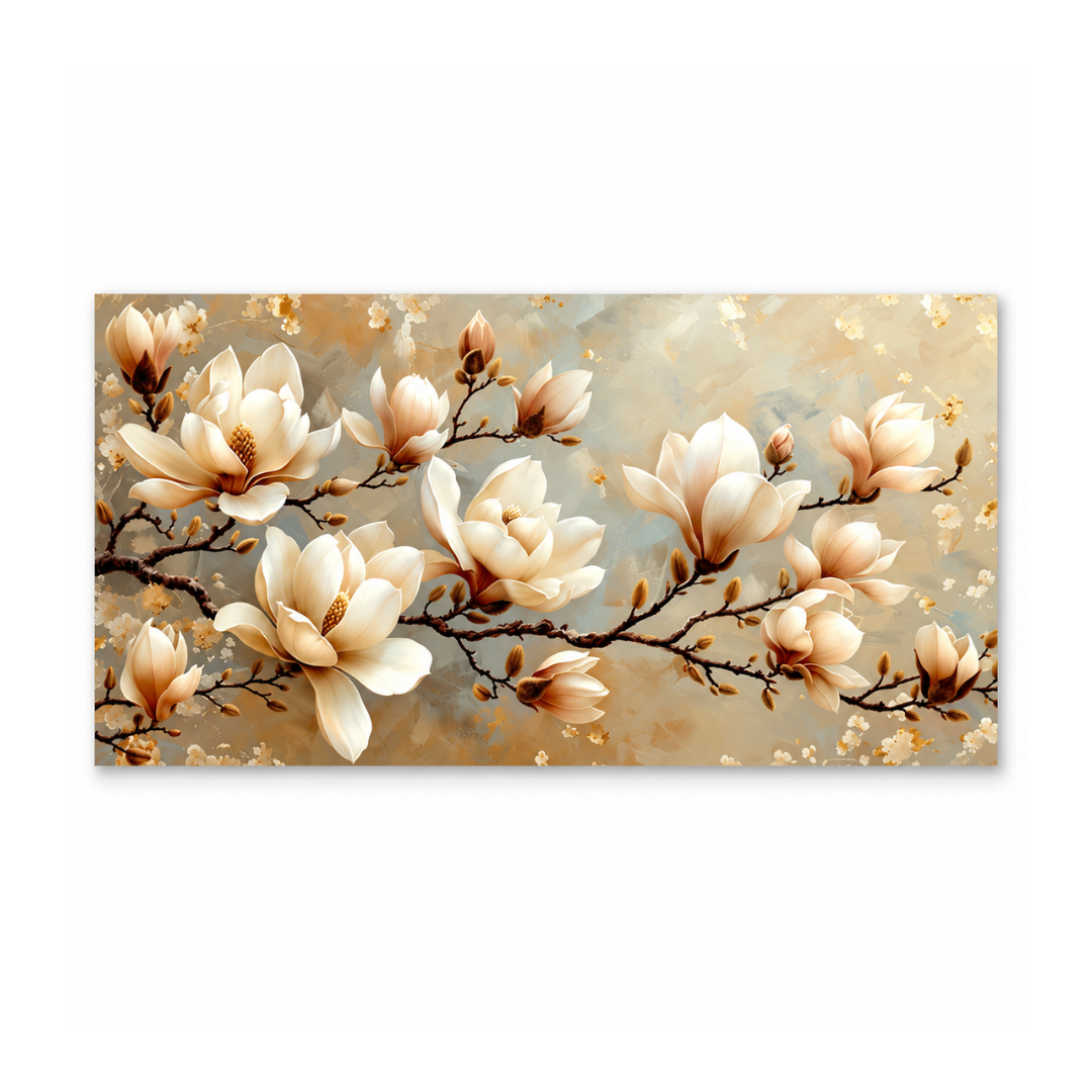 Magnolia Flowers Modern Canvas Print
