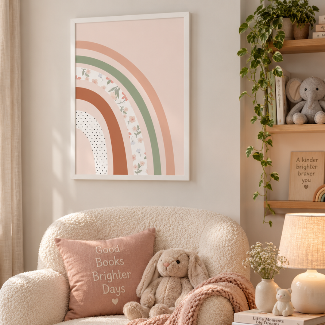 Meadow Rainbow Pastel Canvas Print