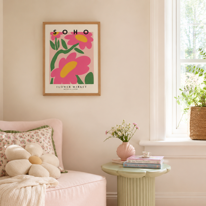 Soho Flower Market Pink Botanical Canvas Print