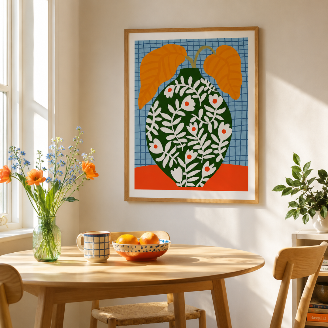 Colourful Floral Vase Botanical Canvas Print