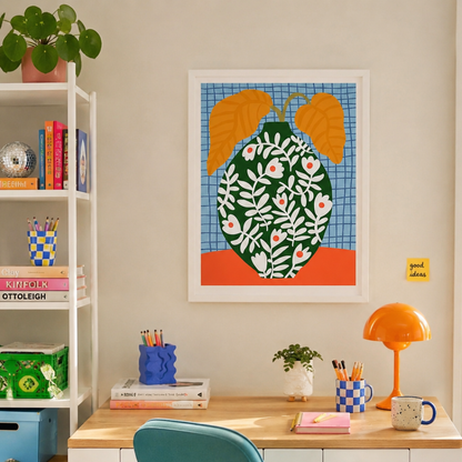 Colourful Floral Vase Botanical Canvas Print