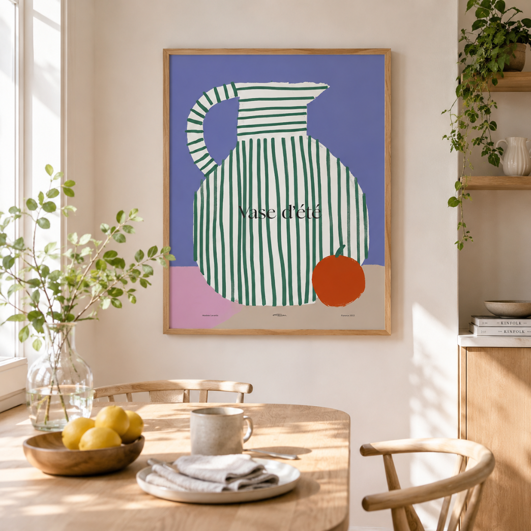 French Summer Vase Still Life Canvas Print
