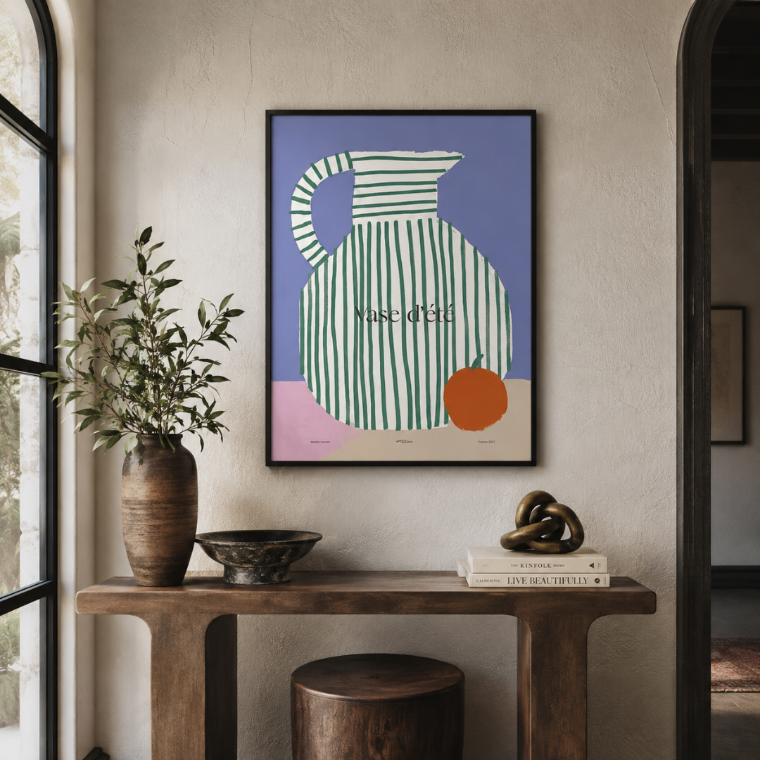 French Summer Vase Still Life Canvas Print