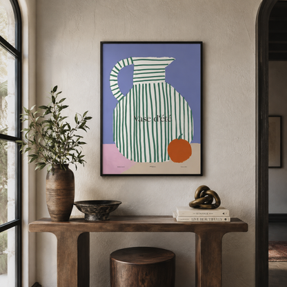 French Summer Vase Still Life Canvas Print