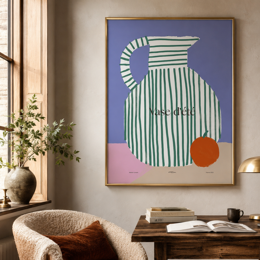 French Summer Vase Still Life Canvas Print
