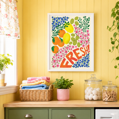 Fresh Fruit Floral Market Canvas Print