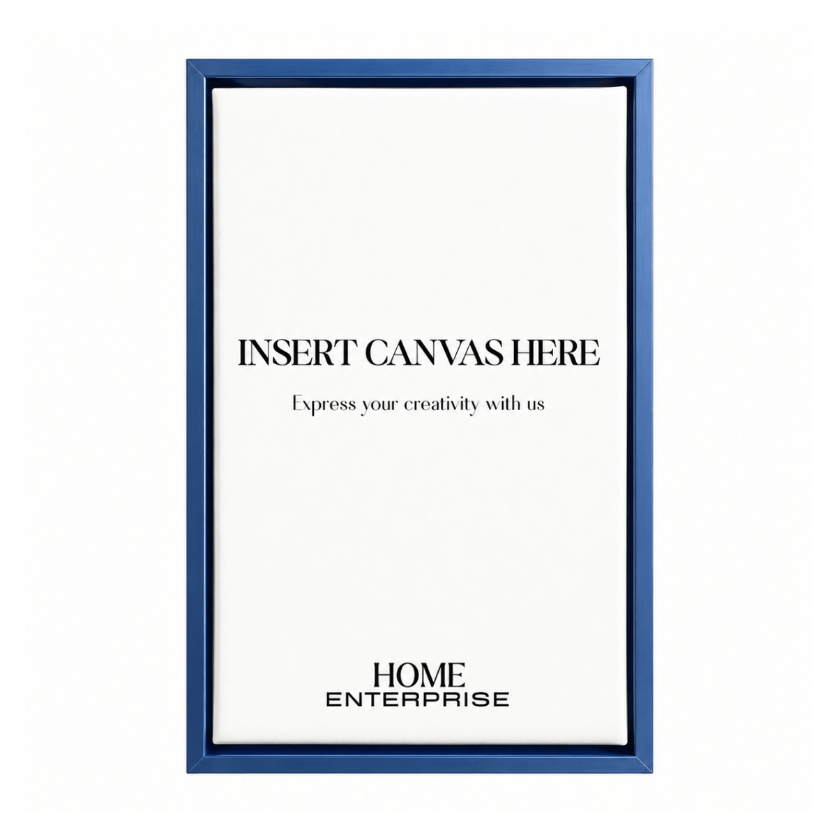 Metallic Blue Metal Floating Canvas Frame