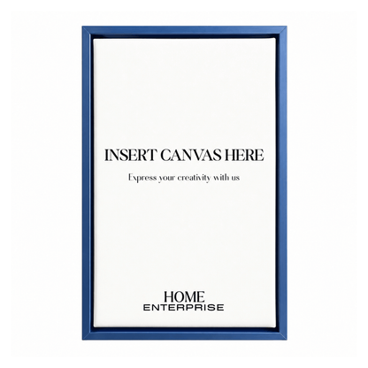 Metallic Blue Metal Floating Canvas Frame