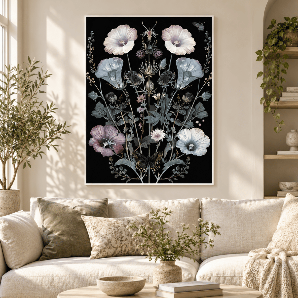 Midnight Botanical Garden Canvas Print