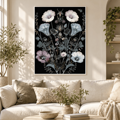 Midnight Botanical Garden Canvas Print