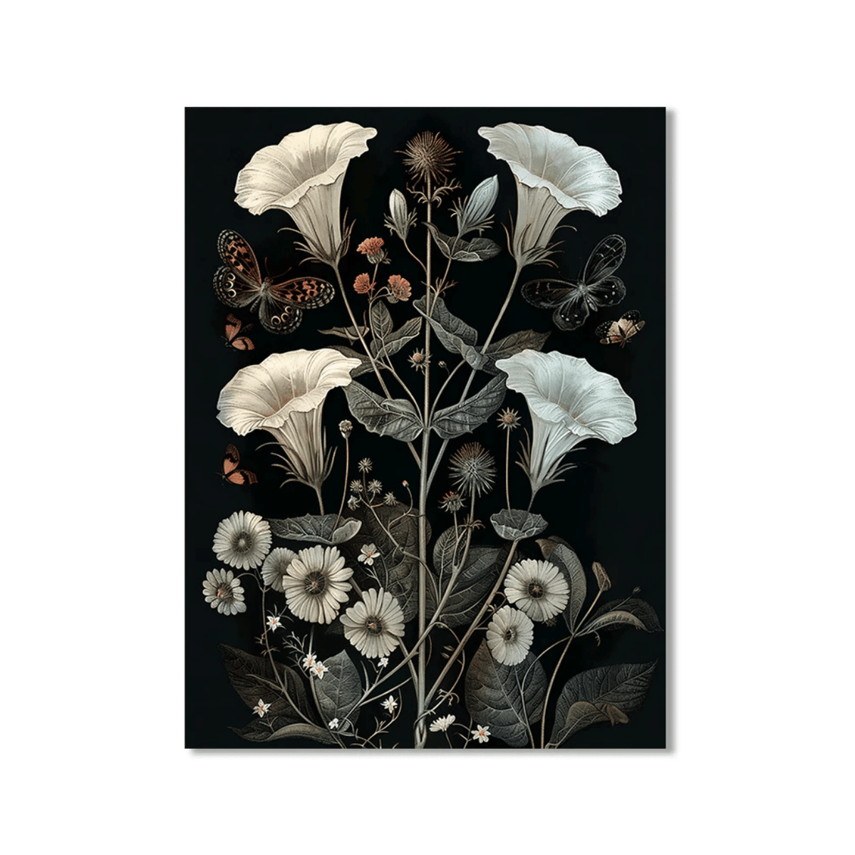 Midnight Trumpet Garden Canvas Print