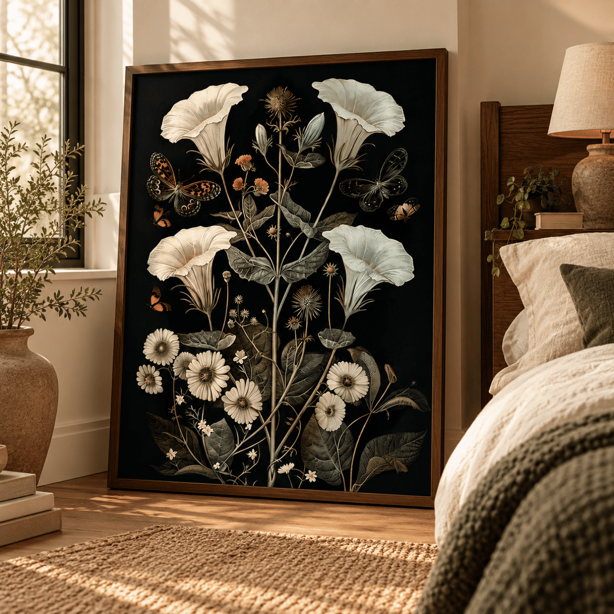 Midnight Trumpet Garden Canvas Print