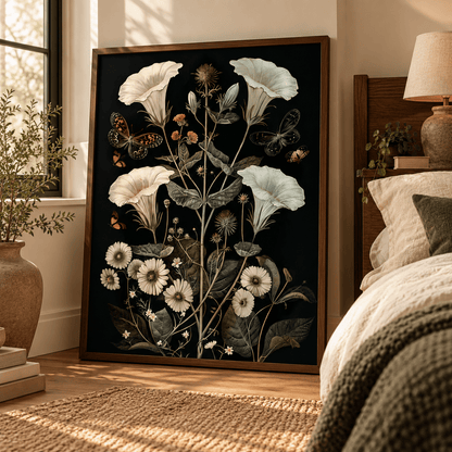 Midnight Trumpet Garden Canvas Print