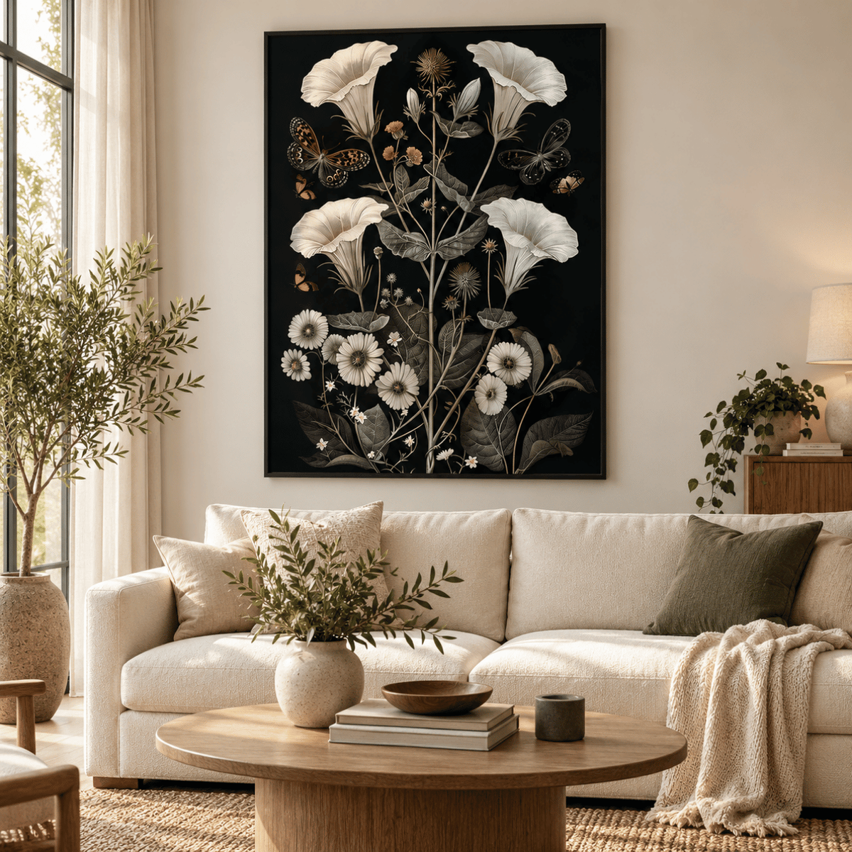Midnight Trumpet Garden Canvas Print