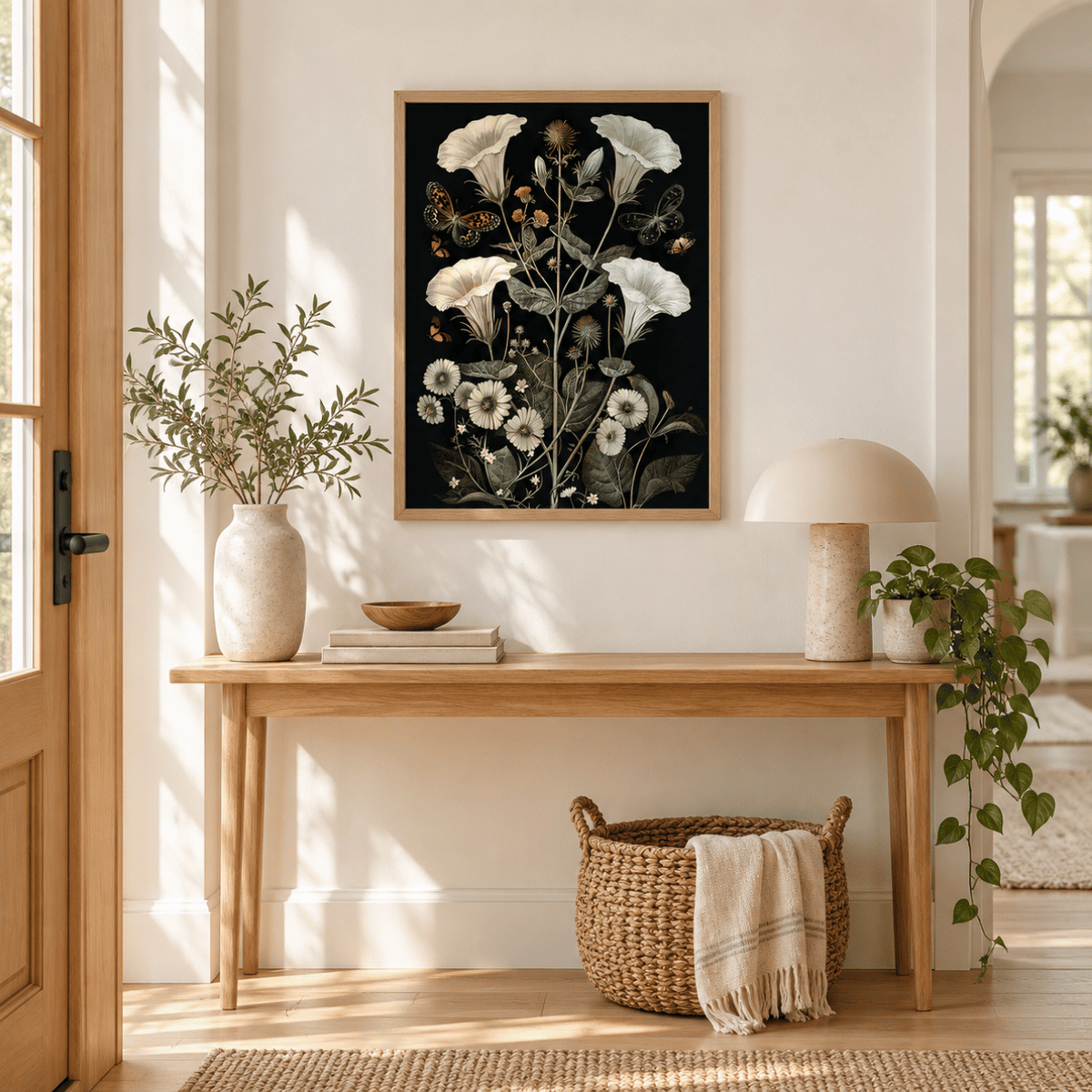 Midnight Trumpet Garden Canvas Print