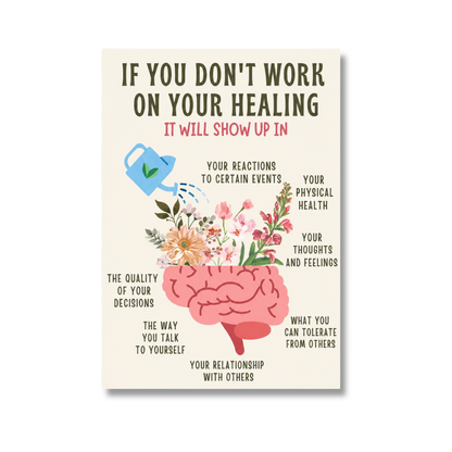 Work on Your Healing Floral Brain Canvas Print
