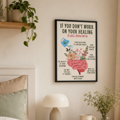 Work on Your Healing Floral Brain Canvas Print