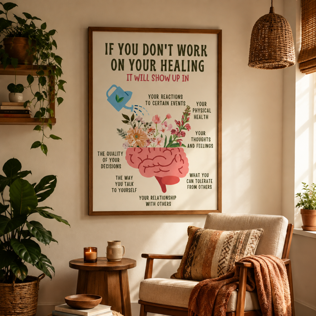 Work on Your Healing Floral Brain Canvas Print