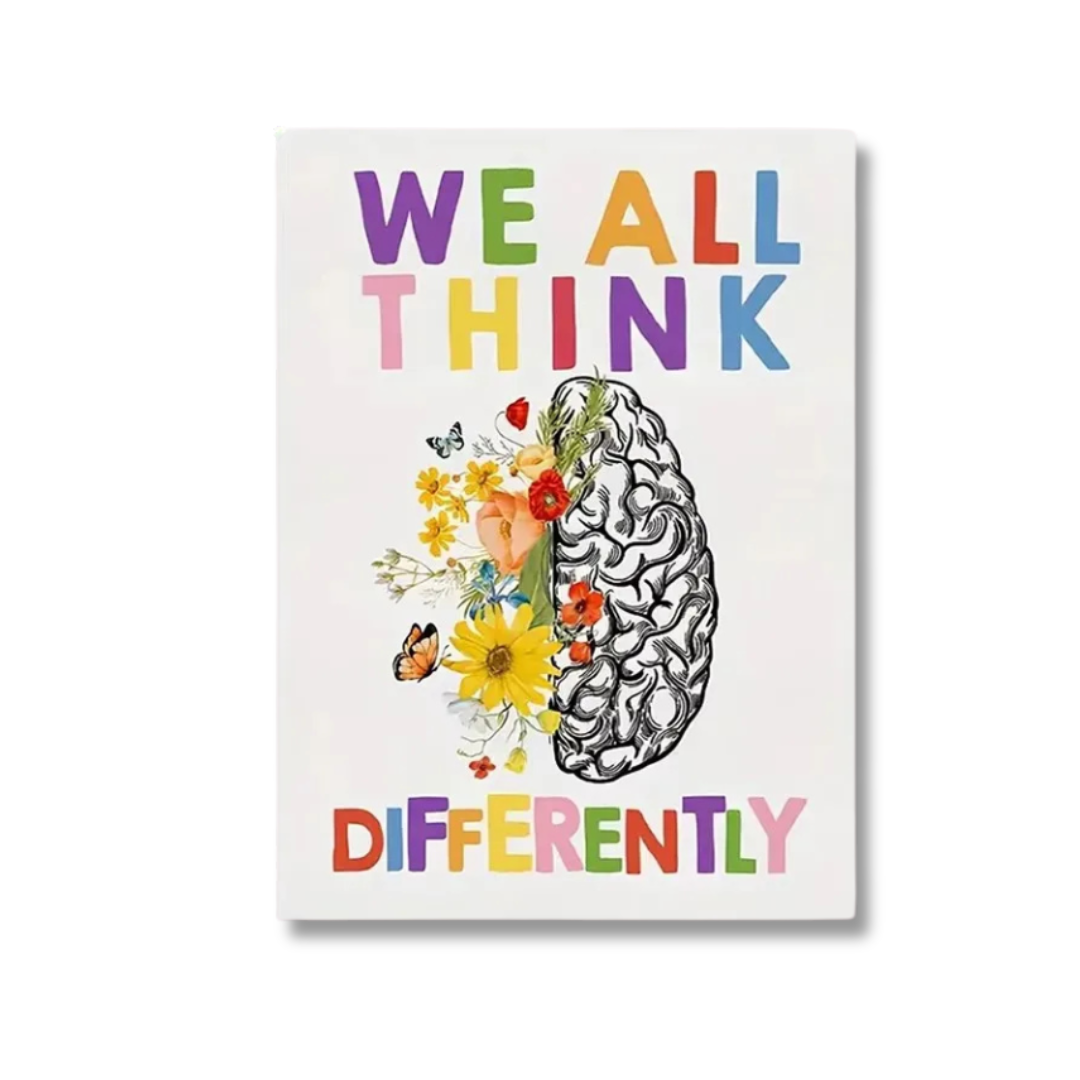 We All Think Differently Botanical Brain Canvas Print