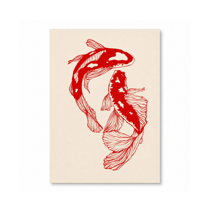 Japanese Red Koi Fish Canvas Print