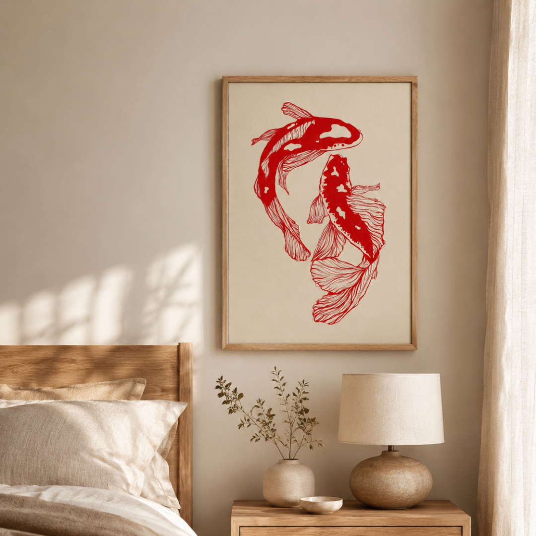 Japanese Red Koi Fish Canvas Print