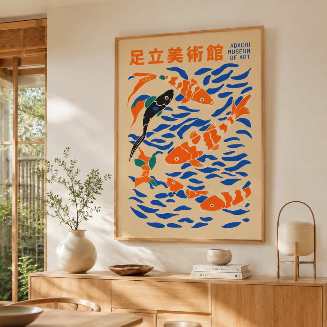 Japanese School Of Koi Fish Canvas Print