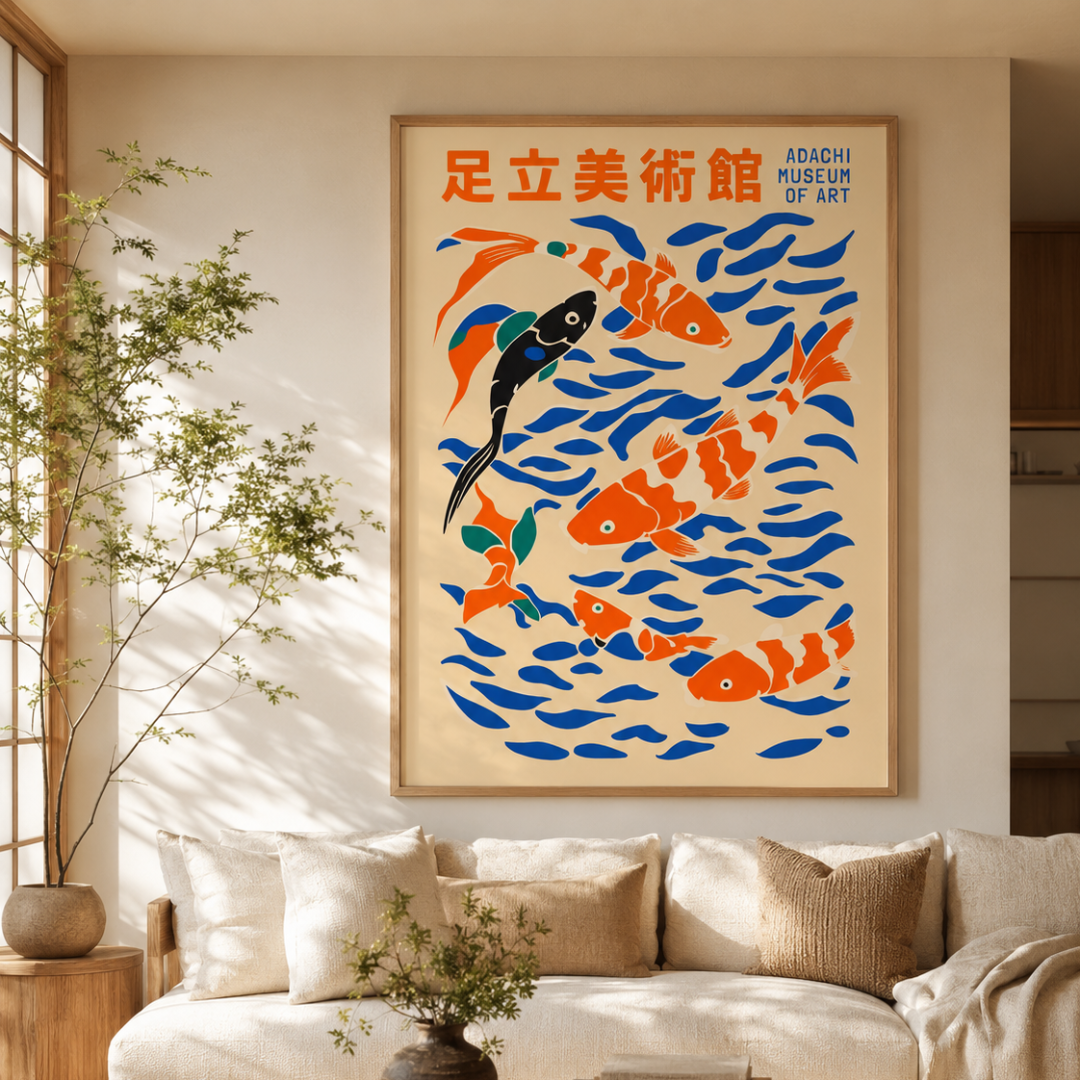 Japanese School Of Koi Fish Canvas Print