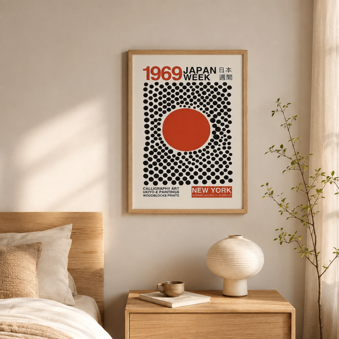 Japanese Red Sun Optical Canvas Print