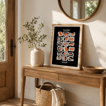 Japanese Sushi Illustration Canvas Print