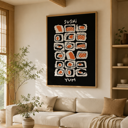 Japanese Sushi Illustration Canvas Print